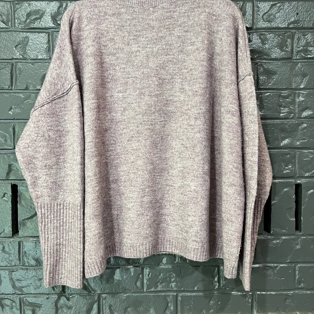 Women's Heathered Purple Sweater - Picture 4 of 5